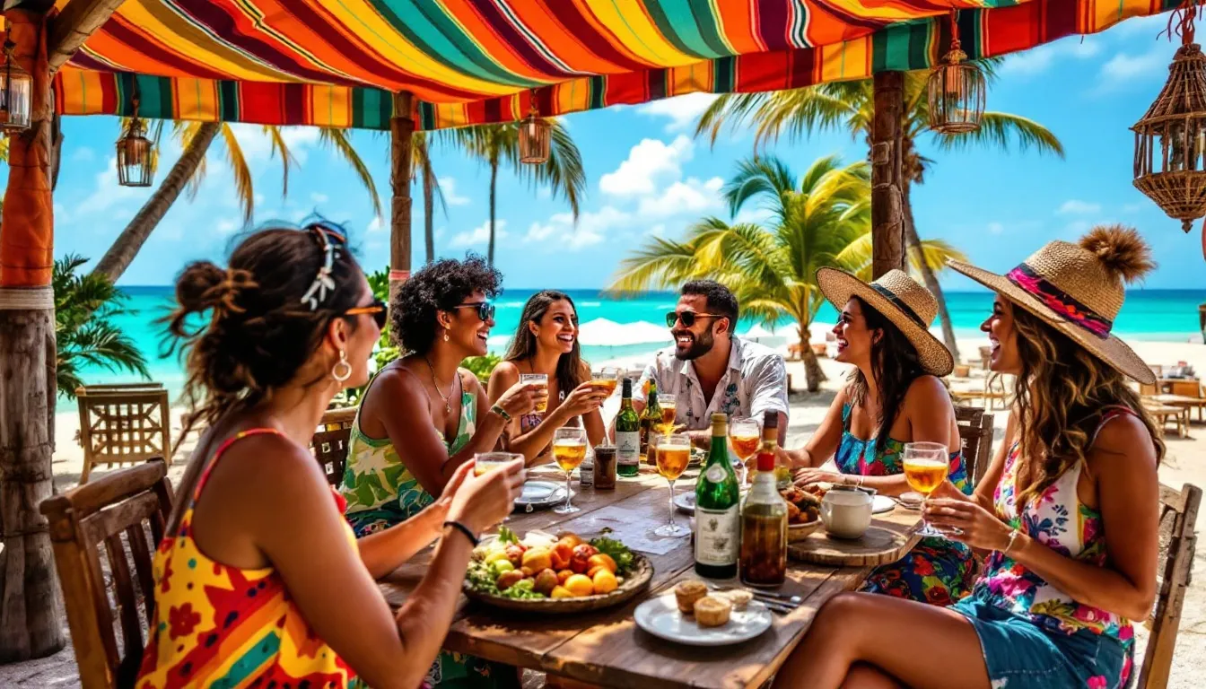 Degustación de mezcal en un ambiente festivo en Mazatlán.